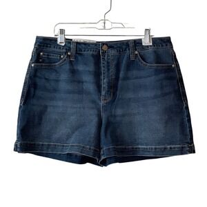 Seven7 High Rise Weekend Short Women's 16 Canyon Blue Clean Hem Plus‎ Size New